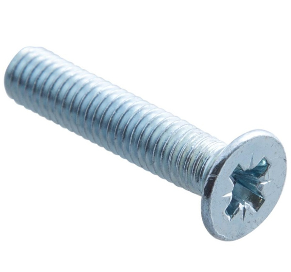 Винты пот. DIN 965 М4x25 с гайк.и шайб. (белый цинк 10 шт) Винты пот. DIN 965 М4x25 с гайк.и шайб. (белый цинк 10 шт)