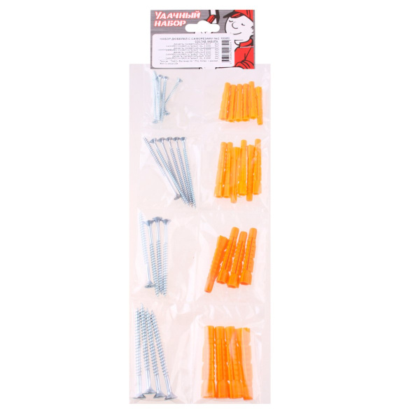 Набор дюбелей с саморезами № 2 (40 шт) Набор дюбелей с саморезами № 2 (40 шт)